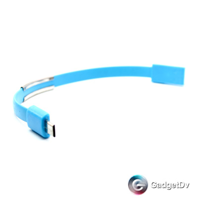 7665 Кабель micro USB-браслет 200mm (голубой)