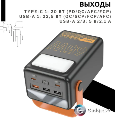 23445 Портативный аккумулятор 60000 mAh Hoco J110A