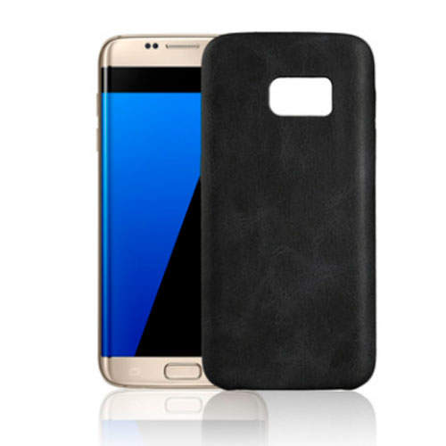 1265 Galaxy S7 Edge Защитная крышка кожаная (черный)