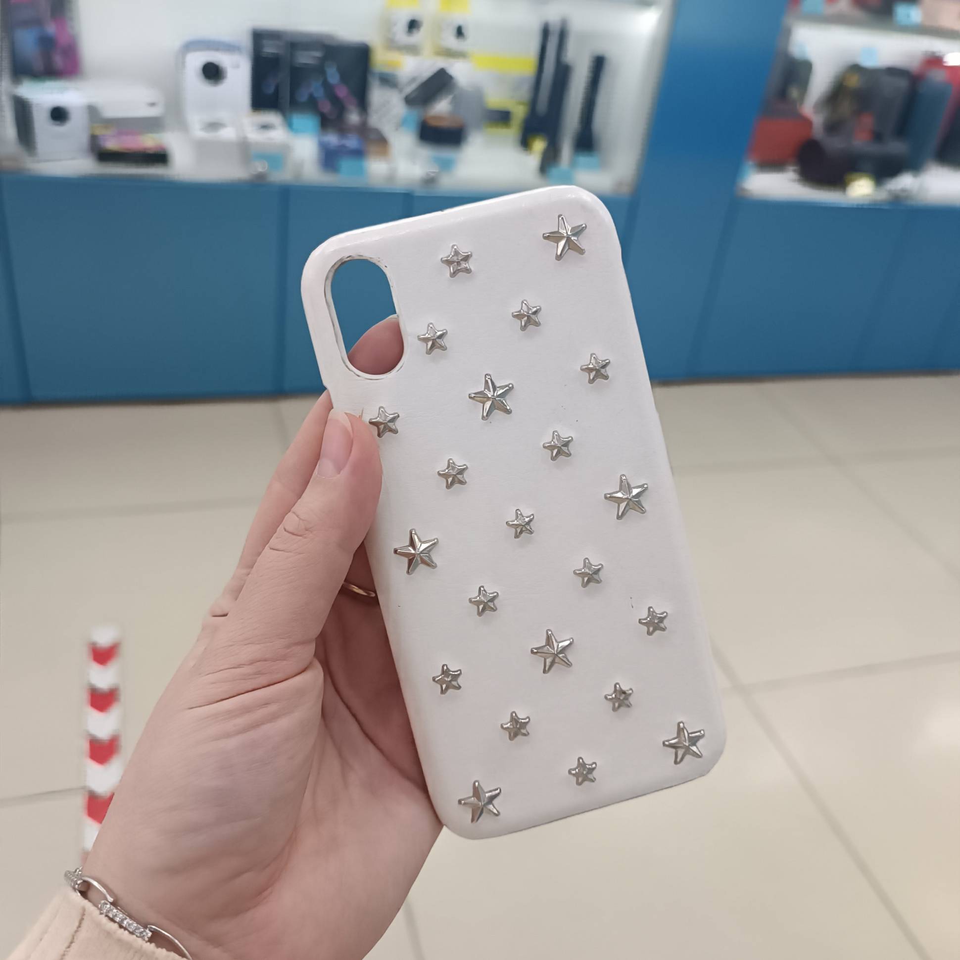 4723 iPhone X Защитная крышка кожаная Mr.orange (белый)