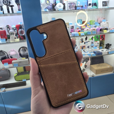 38695 Samsung S25, защитная крышка-чехол, с картхолдером под замшу