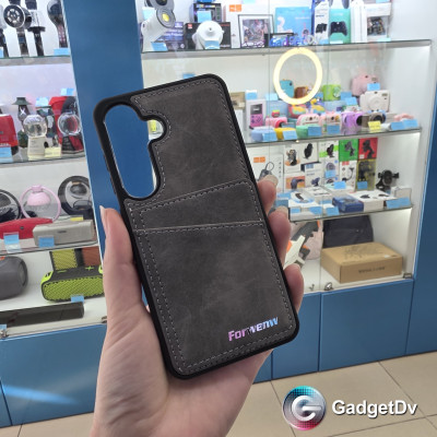 38695 Samsung S25, защитная крышка-чехол, с картхолдером под замшу