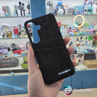 38695 Samsung S25, защитная крышка-чехол, с картхолдером под замшу