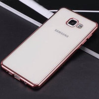 2664 SamsungA7 (2017) Защитная крышка силиконовая (розовое золото)