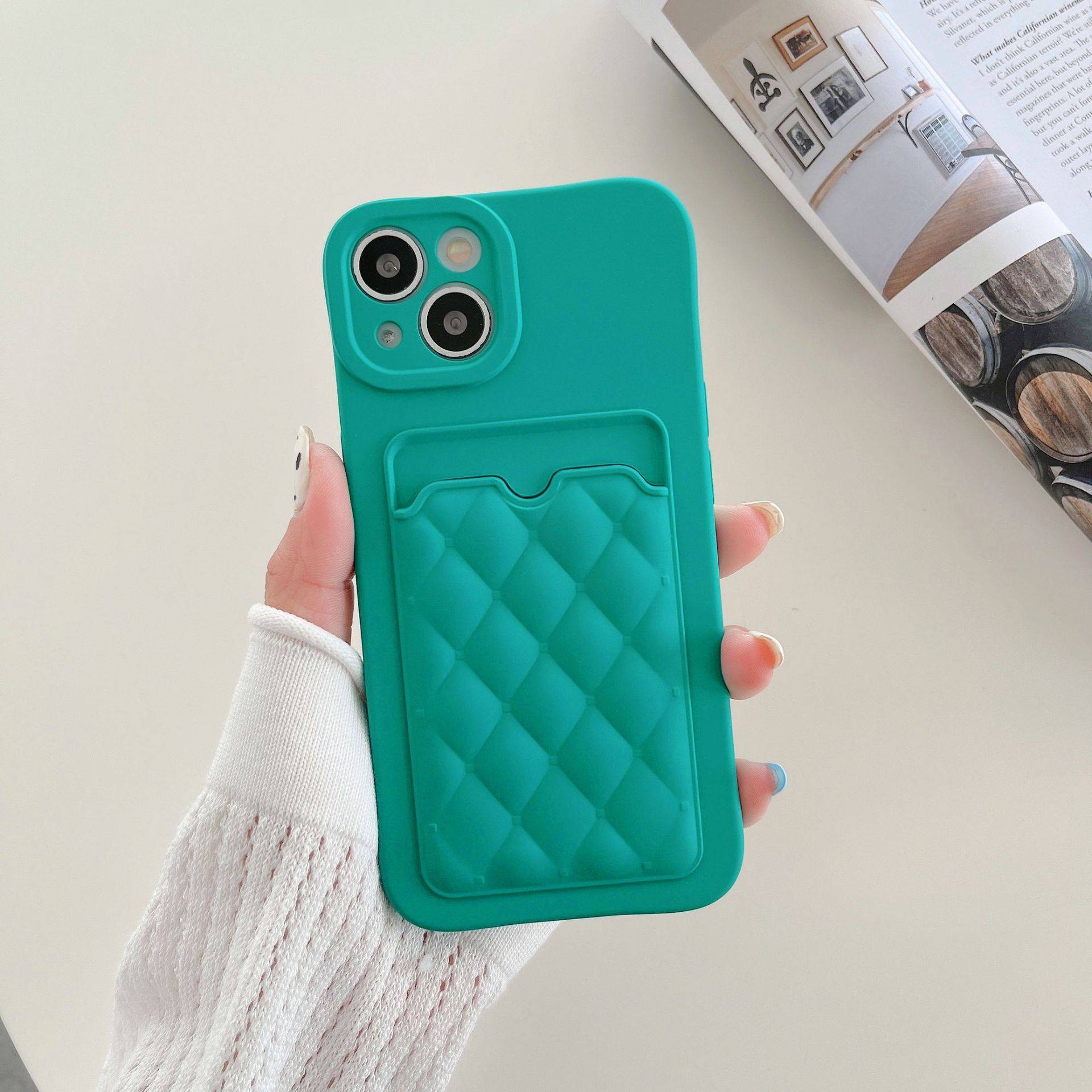 20577 iPhone13 Pro защитная крышка-чехол с кармашком