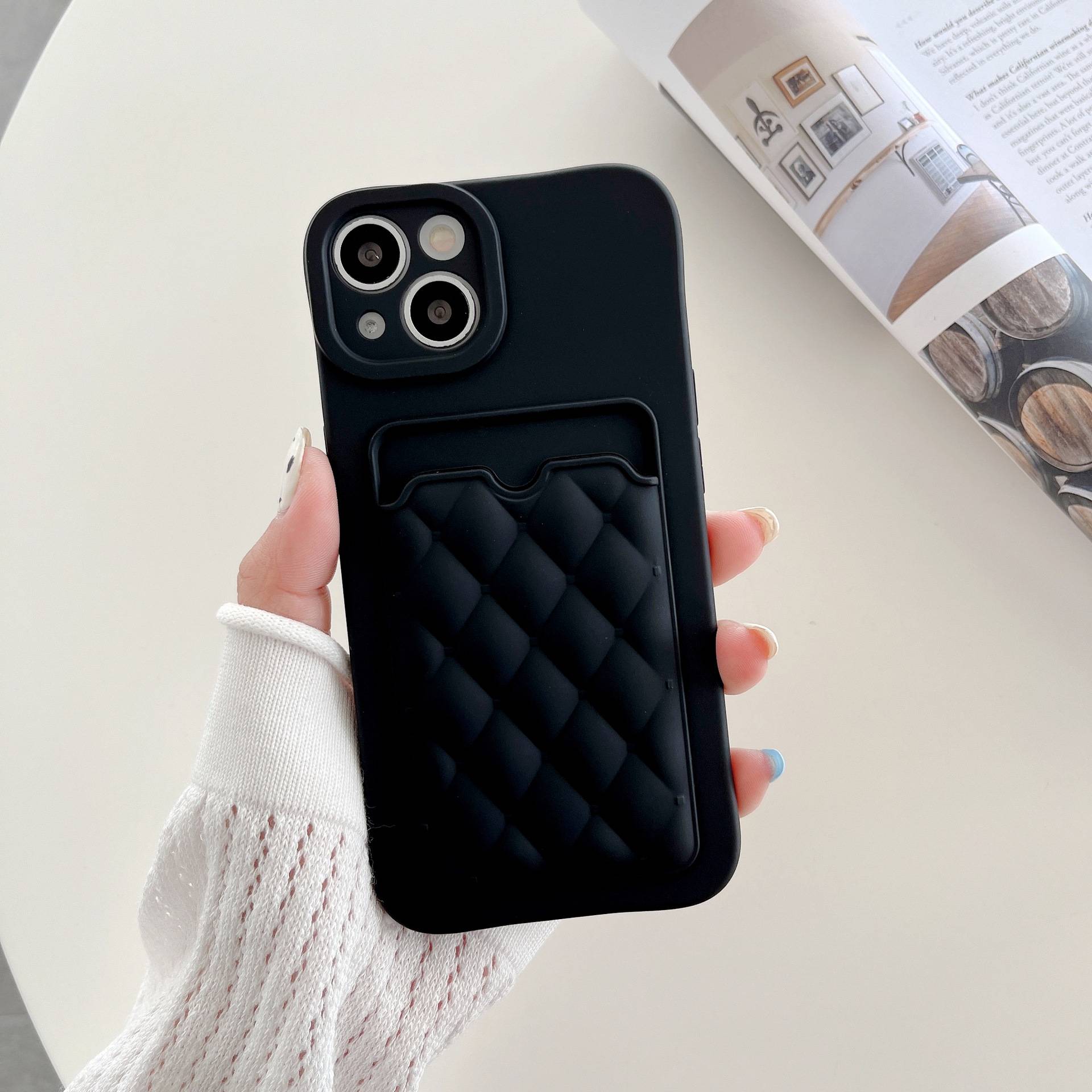 20577 iPhone13 Pro защитная крышка-чехол с кармашком