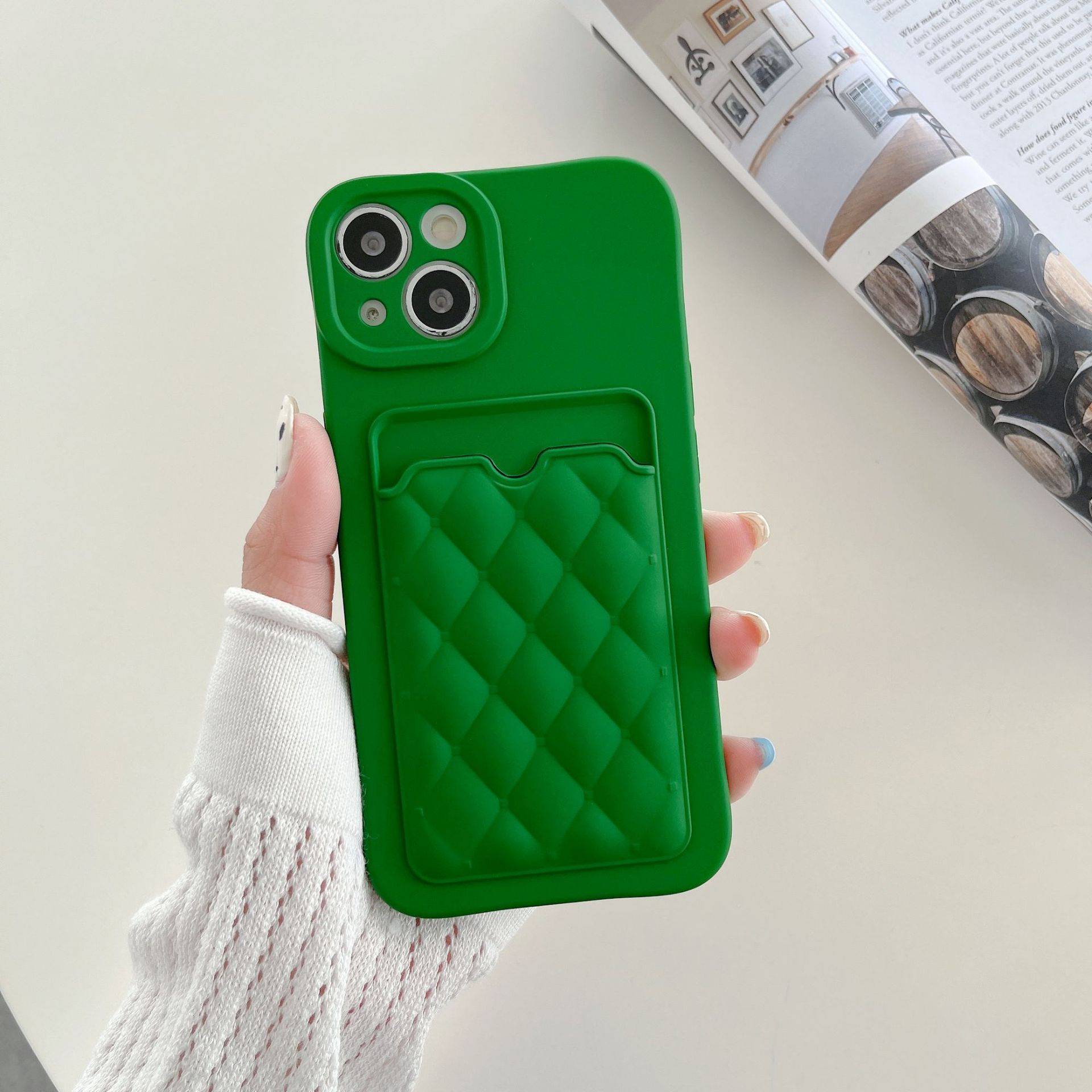 20577 iPhone13 Pro защитная крышка-чехол с кармашком