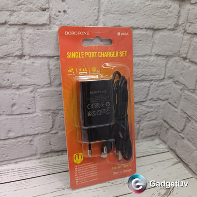 23449 СЗУ USB 2,1 + кабель Type-C, Borofon BA68A