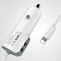 1024 АЗУ iPhone5 USB*2 5,5А Baseus (белый)