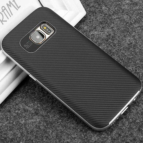 2376 Galaxy S7 Защитная крышка силикон/пластик (серебро)