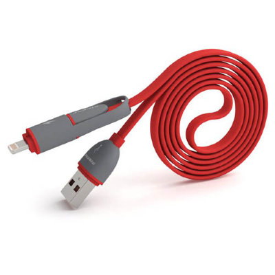 5-993 Кабель USB 2 в1 1m (красный) 5-993 USB 2 в1 1m (красный)