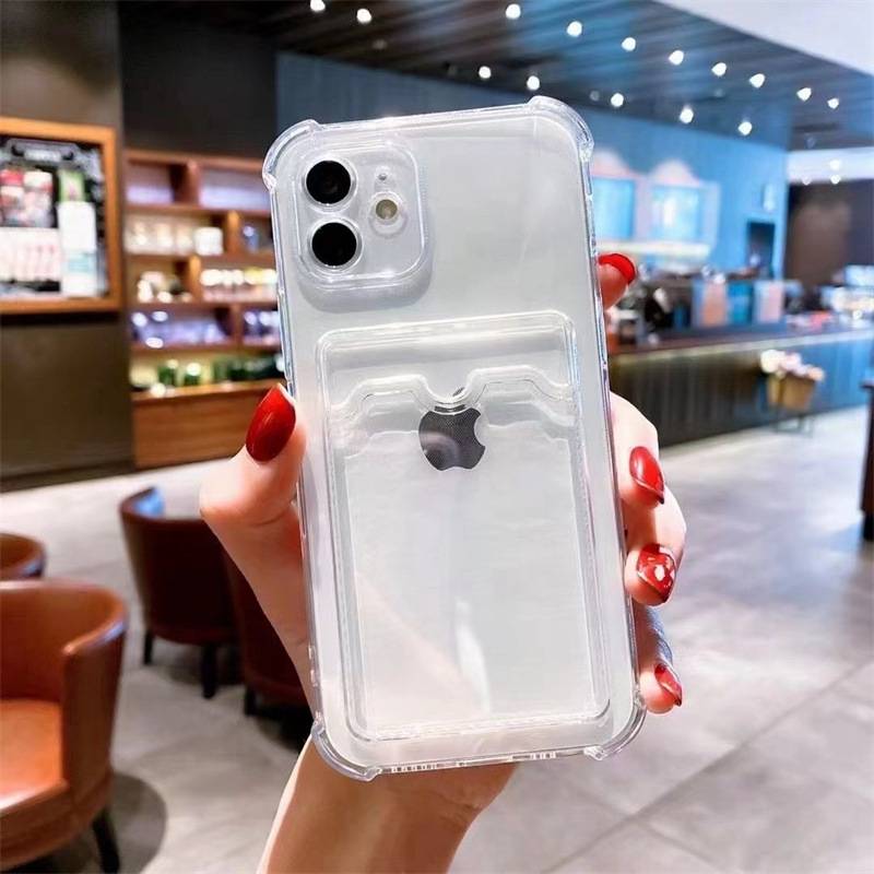 20776 iPhone13 Pro защитная крышка-чехол прозрачный с кармашком