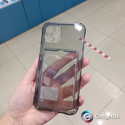 20777  iPhone 12Pro защитная крышка-чехол, прозрачный с кармашком