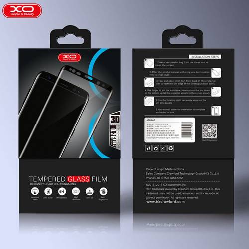 1628 Защитное стекло Samsung S8+ 0.26mm XO (белый)