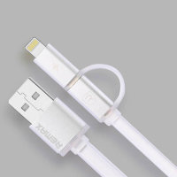 5-996 Кабель USB 2 в1 1m (белый)