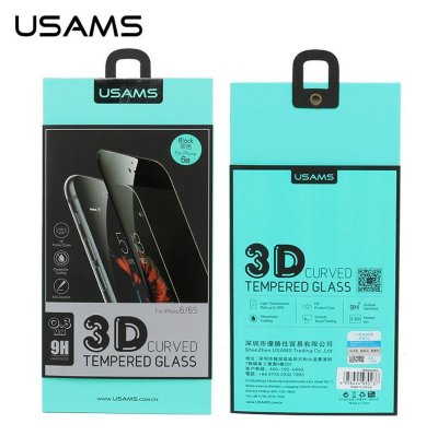 2893 iPhone6+ Защитное стекло Usams (черный)