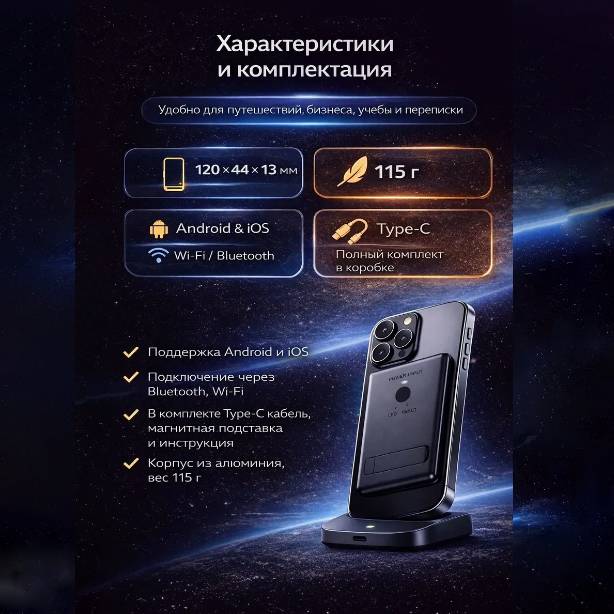 39037 Портативный Ai переводчик T1