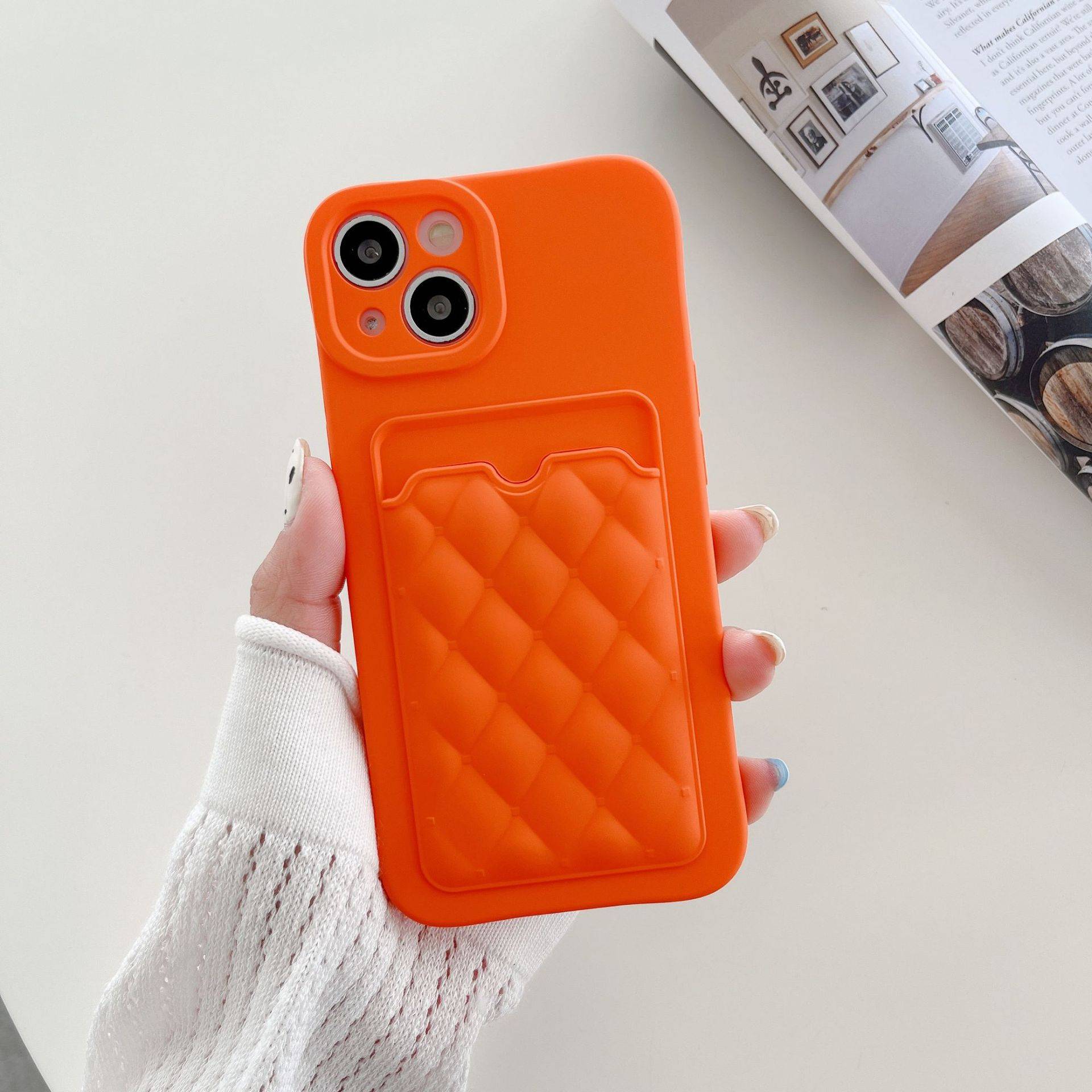 20583 iPhone 11 защитная крышка-чехол, цветной с кармашком