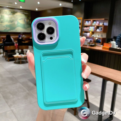 20583  iPhone 11 защитная крышка-чехол, цветной с кармашком