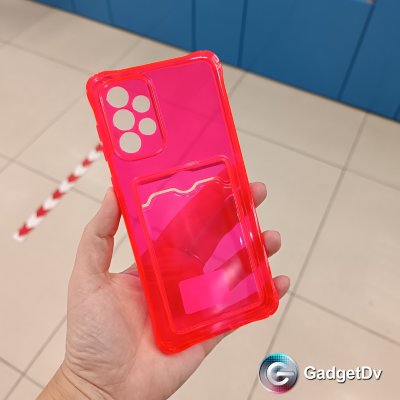 20781 Samsung A73 защитная крышка-чехол, прозрачная с кармашком