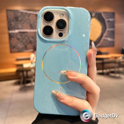 38518  iPhone 16 ProMax защитная крышка-чехол блестки с MagSafe