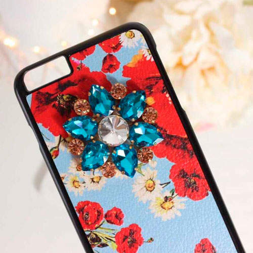 9007 iРhone6 Защитная крышка пластиковая Dolce & Gabbana (голубой мак)