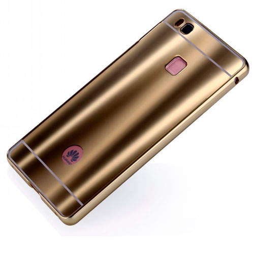 9317 Huawei Р9 lite Защитная крышка пластиковая с мет. бампером (золото)
