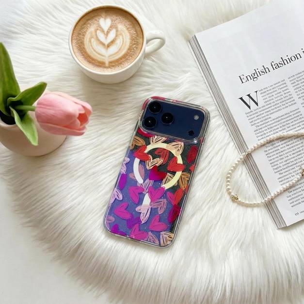 38803 iPhoen 17Pro защитная крышка-чехол сердечки