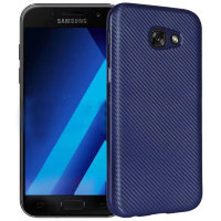 2553 SamsungA7 (2017) Защитная крышка силиконовая (синий)