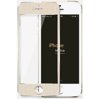 8765 iPhone4 Защитное стекло металическое (золото)