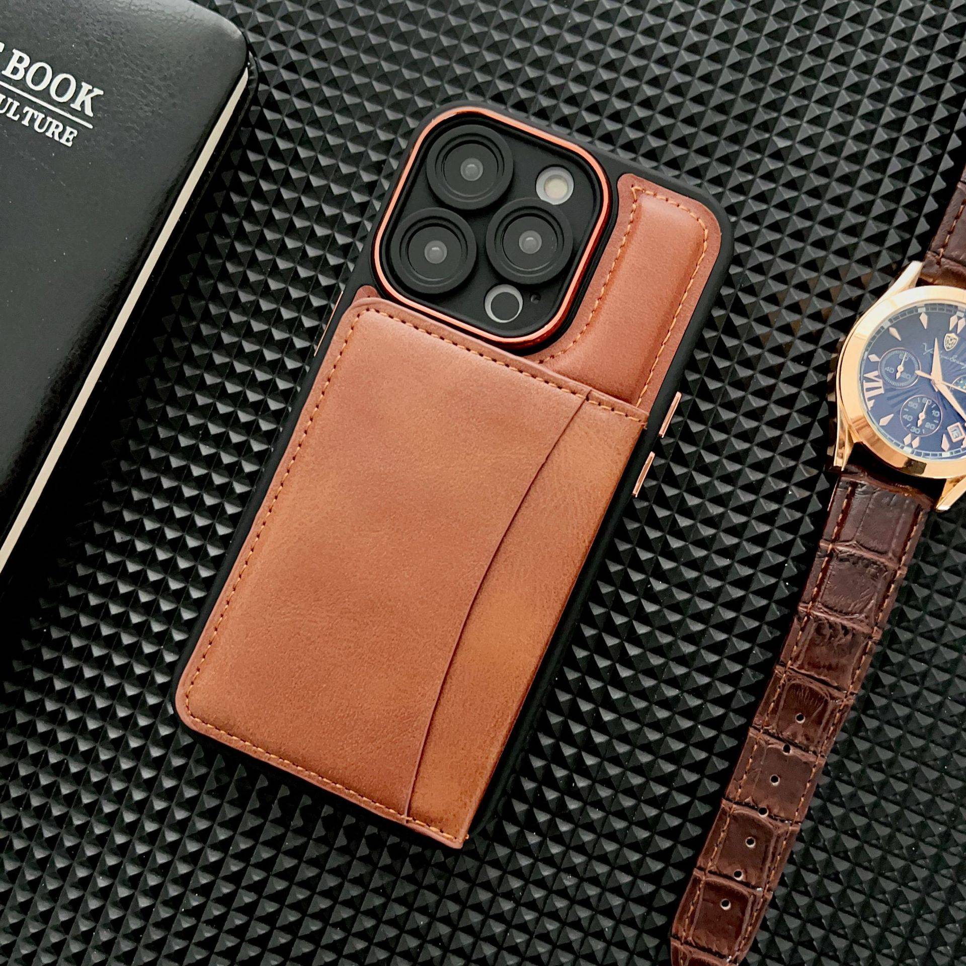 26808 Защитная крышка iPhone 14Pro Max, с картхолдером, кож.