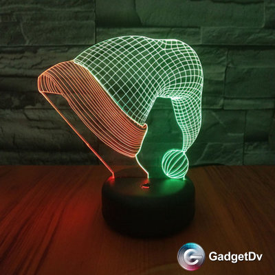 10703 LED лампа 3D "Шапка деда мороза"