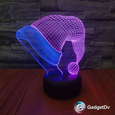 10703 LED лампа 3D "Шапка деда мороза"