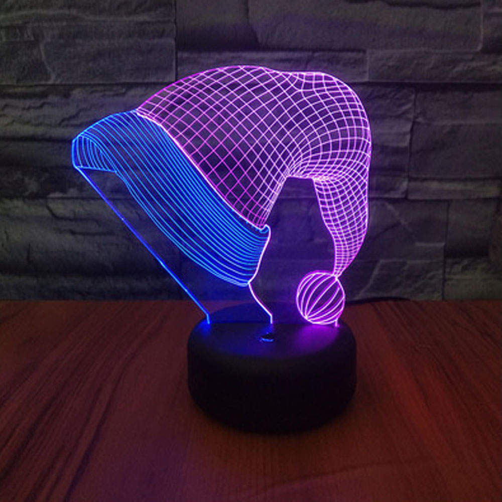 10703 LED лампа 3D "Шапка деда мороза"