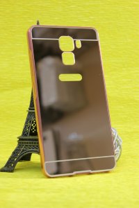 4-57 Huawei Honor7 Защитная крышка пластиковая с металическим бампером (розовое золото)