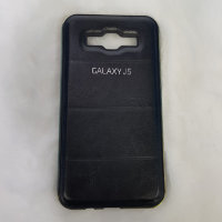 7410 Galaxy J5 (2015) Защитная крышка кожаная с бампером (черный)