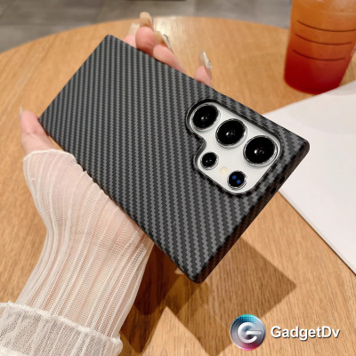 34020 Samsung S24 Ultra защитная крышка-чехол, пластик под карбон