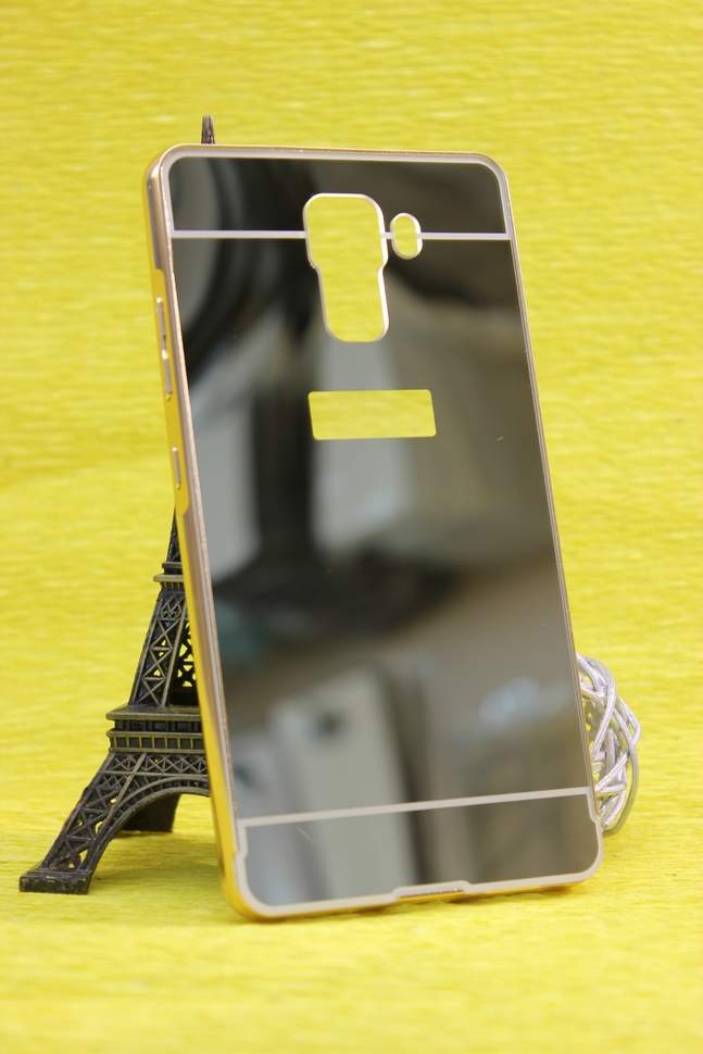 4-59 Huawei Honor7 Защитная крышка пластиковая с металическим бампером (золото)