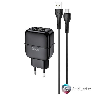20980 СЗУ USB 2,4А + кабель Type-C, Hoco C77A