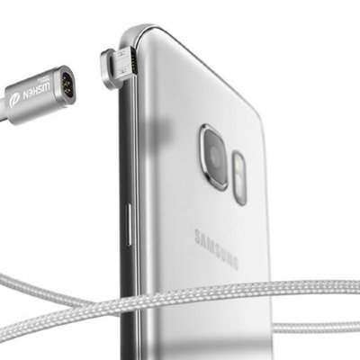 1039 Кабель lightning 1m (серебро) магнит wsken