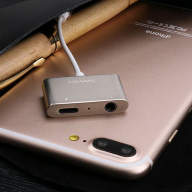 1041 Адаптер для iPhone7 2in1  600mm Usams (золото)US-SJ107