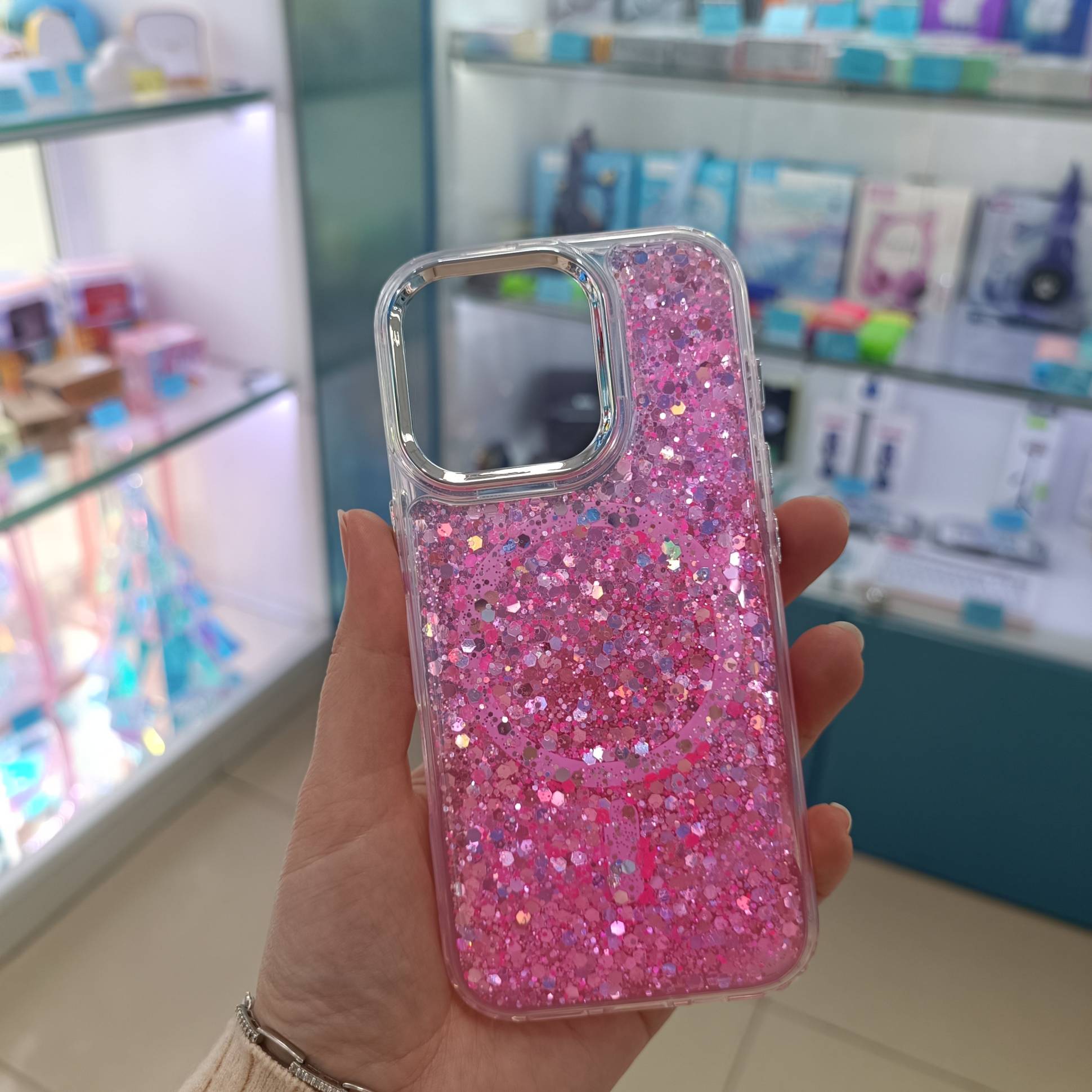 33008 iPhone 16Pro защитная крышка-чехол блестки