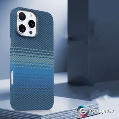 38600 iPhone 16Pro защитная крышка-чехол пластик под карбон