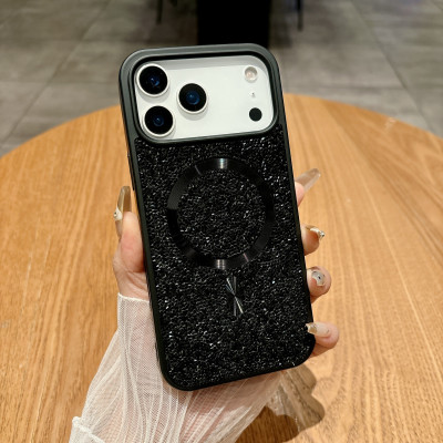 39246  iPhone 15 ProMax защитная крышка- чехол Swarovski с MagSafe