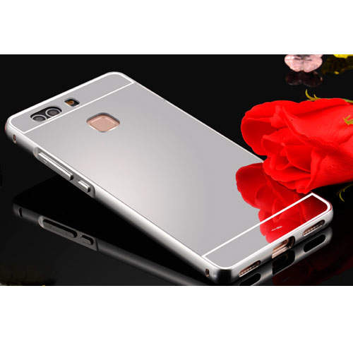 9328 Защитная крышка Xiaomi Redmi 3 пластиковая с металическим бампером (серебро)