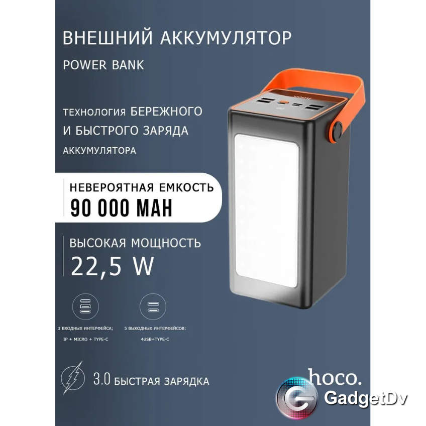 23462 Портативный аккумулятор 90000 mAh Hoco J107
