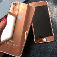 1287 iPhone6+ Защитное стекло комплект (розовое золото)