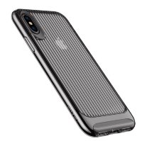 5115 iPhone X Защитная крышка силикон/пластик Usams (черный)