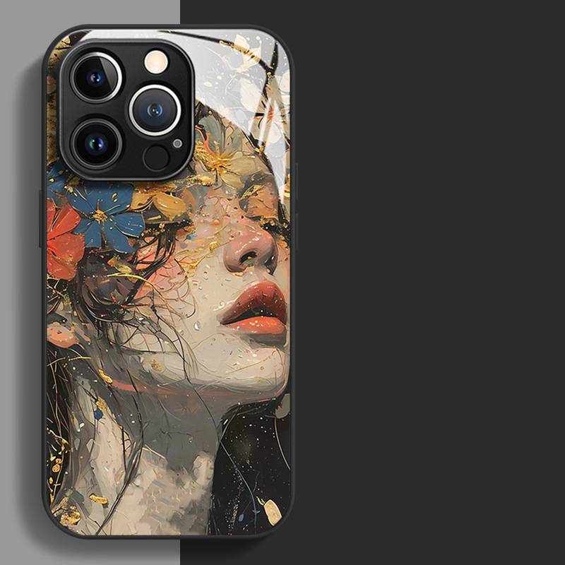 28019 iPhone 14Pro Max защитная крышка-чехол, глянец с рисунком