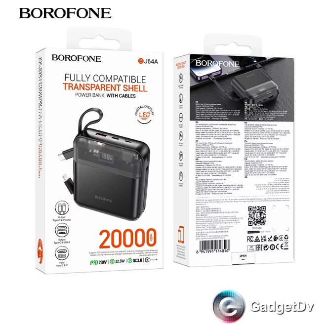 29081 Портативный аккумулятор 2000 mAh Borofon BJ64A